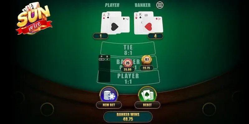 Baccarat Sunwin là loại hình giải trí đổi thưởng đình đám